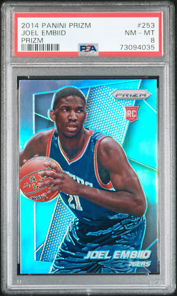 2014-15 Panini Prizm JOEL EMBIID #253 Silver Prizm Rookie RC PSA 8