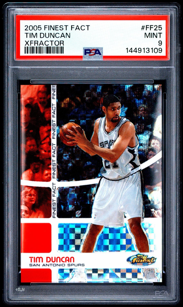 2006 Topps Finest: #FF25 Tim Duncan X Fractor /99 PSA 9