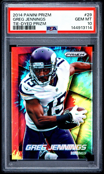 2014 Prizm Greg Jennings Tie Dyed #17/25 Vikings PSA 10 