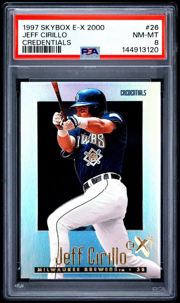 1997 Skybox E-X 2000 Jeff Cirillo Credential 112/229 PSA 8