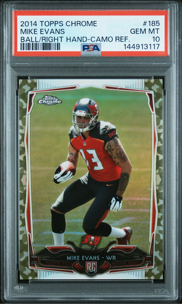 2014 Topps Chrome Mike Evans Camo Refractor Rookie RC #/499 Buccaneers PSA 10