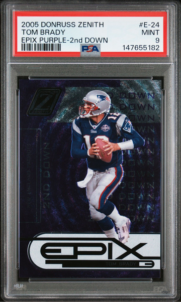 2005 Donruss Zenith Epix 2nd Down Purple POP 3 209/250 Tom Brady #E-24 PSA 9 🎆