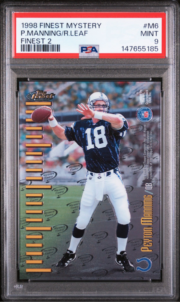 RARE!  POP 12  1998 Topps Finest Mystery Peyton Manning Ryan Leaf  #M6 PSA 9