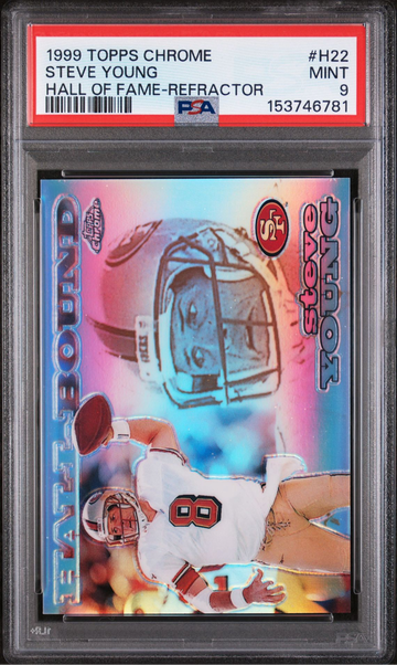 1999 Topps Chrome - Hall Bound Refractor /100 Steve Young H22 POP 1 49ers PSA 9