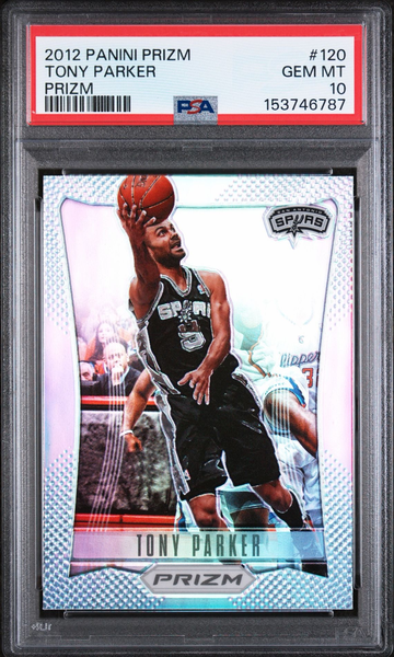 2012-13 Panini Prizm Silver Prizm Tony Parker #120 PSA 10 GEM MT HOF