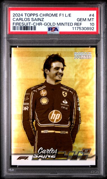 2024 Topps Stadium Club Chrome Gold Minted Refractor - Carlos Sainz - PSA 10 