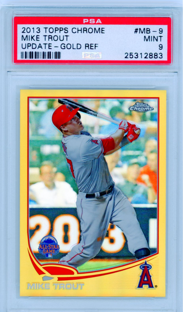 2013 Topps Chrome Update #MB-9 Mike Trout Gold Refractor PSA9 Mint
