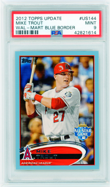 2012 Topps Update US144 Mike Trout Wal-Mart Blue Border PSA 9 Mint