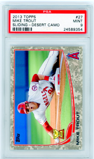 2013 Topps #27 Mike Trout Sliding-Desert Camo PSA 9
