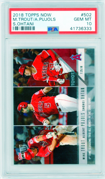 2018 Topps Now #502 M. Trout/A. Pujols PSA 10