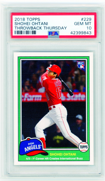 2018 Topps Throwback Thursday #229 Shohei Ohtani PSA 10 GEM MINT!
