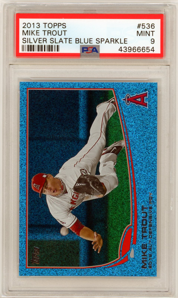 2013 Topps #536 Mike Trout Silver Slate Blue Sparkle PSA 9 MINT!