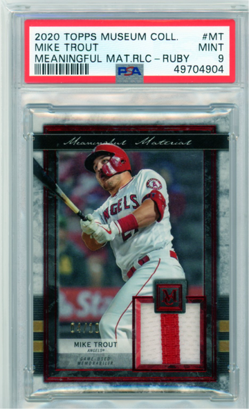 2020 Topps Museum Coll. #MT Mike Trout Meaningful Mat. Relic-Ruby PSA 9 MINT!