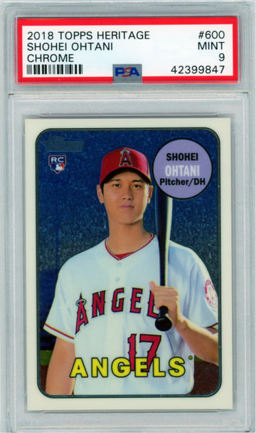2018 Topps Heritage Chrome #600 Shohei Ohtani PSA 9 MINT!