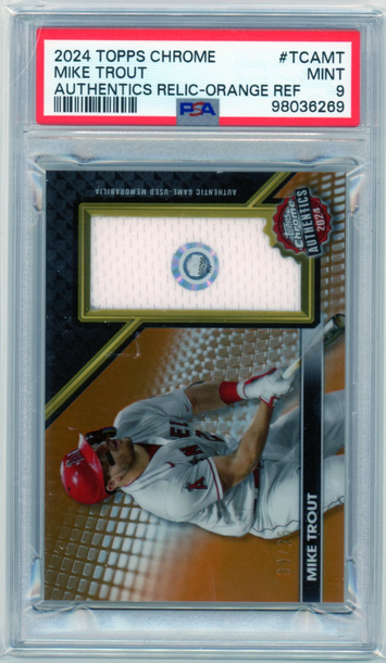 2024 Topps Chrome #TCAMT Mike Trout Orange Refractor PSA 9 MINT!