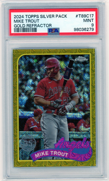2024 Topps Silver Pack #T89C17 Mike Trout Gold Refractor PSA 9 MINT!