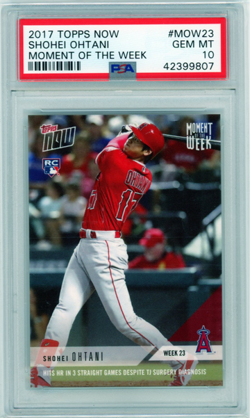 2018 Topps Now #MOW23 Shohei Ohtani Moment of the Week PSA 10 GEM MINT!