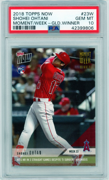 2018 Topps Now #23W Shohei Ohtani Moment/Week-Gold Winner PSA 10 GEM MINT!