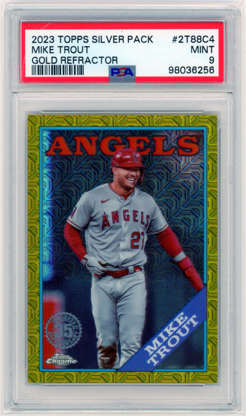 2023 Topps Silver Pack #2T88C4 Mike Trout Gold Refractor PSA 9 MINT!