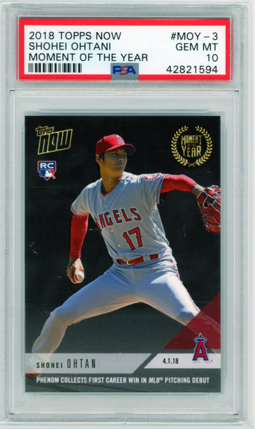 2018 Topps Now #MOY-3 Shohei Ohtani Moment of the Year PSA 10 GEM MINT!
