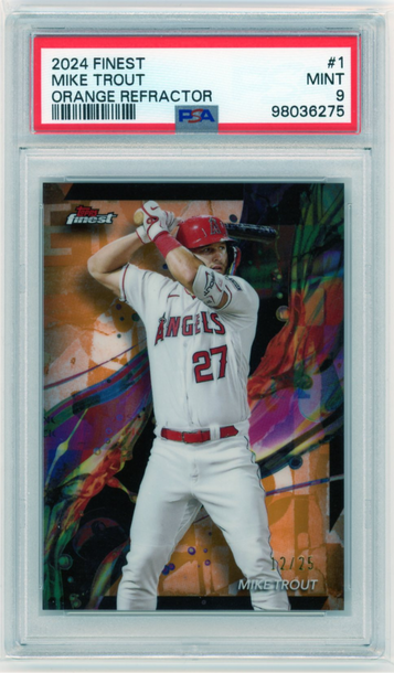 2024 Finest #1 Mike Trout Orange Refractor PSA 9 MINT!
