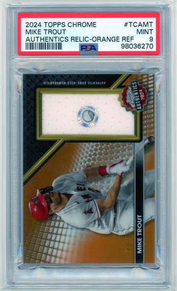 2024 Topps Chrome #TCAMT Mike Trout Orange Refractor PSA 9 MINT!