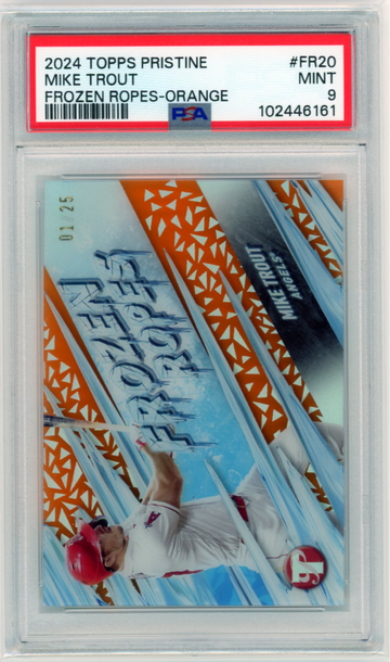 2024 Topps Pristine #FR20 Mike Trout Frozen Ropes-Orange Refractor PSA 9 MINT!