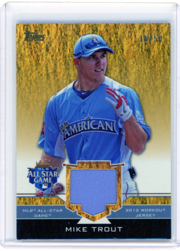 2012 Topps All Star Game Relic #AS-MIT Mike Trout Gold Foil 