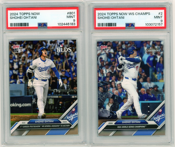 2024 Topps Now #2 AND #801 Shohei Ohtani 2 Card Lot Both PSA 9's MINT!
