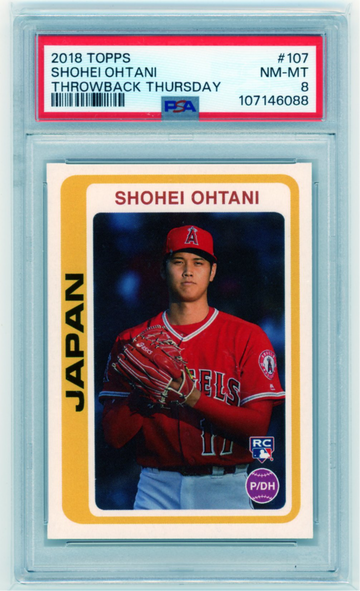 2018 Topps Throwback Thursday #107 Shohei Ohtani PSA 8!