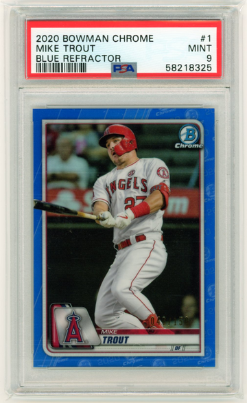 2020 Bowman Chrome #1 Mike Trout Blue Refractor PSA 9 MINT!