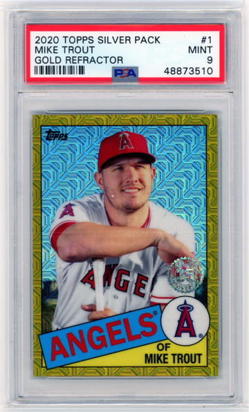 2020 Topps Silver Pack #1 Mike Trout Gold Refractor PSA 9 MINT!