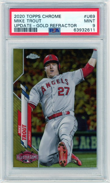 2020 Topps Chrome Update #U69 Mike Trout Gold Refractor PSA 9 MINT!