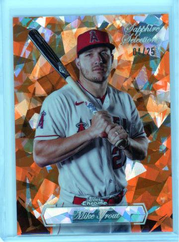 2023 Topps Chrome Sapphire Sapphire Selections SS21 Mike Trout Orange Refractor 