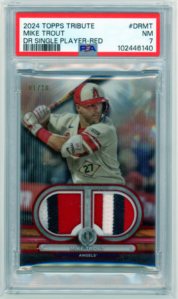 2024 Topps Tribute #DRMT Mike Trout DR Single Player-Red PSA 7 