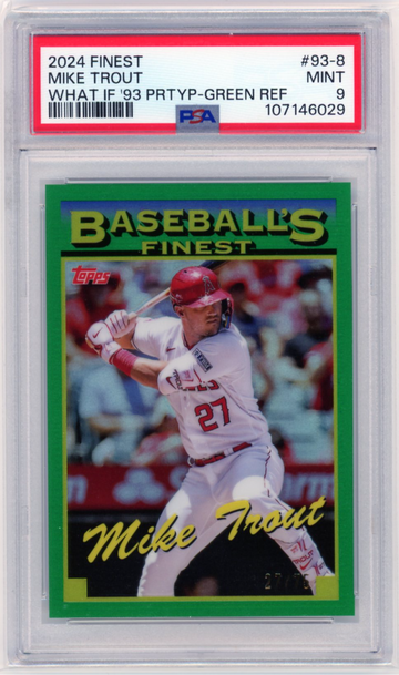 2024 Finest #93-8 Mike Trout What if '93 Green Refractor PSA 9 MINT!