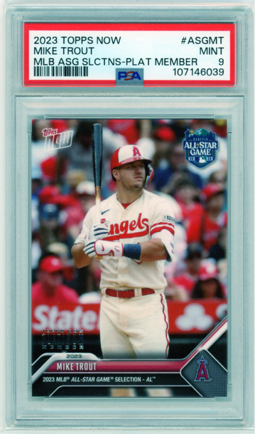 2023 Topps Now #ASGMT Mike Trout MLB ASG Selections Platinum Member PSA 9 MINT!