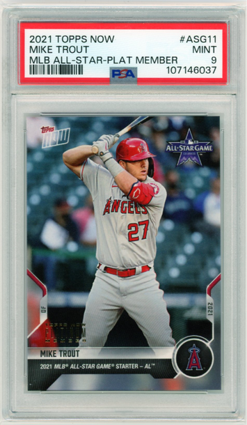 2021 Topps Now #ASG11 MLB All Star-Platinum Member Mike Trout PSA 9 MINT!