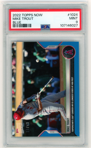 2022 Topps Now #1024 Mike Trout Blue PSA 9 MINT!