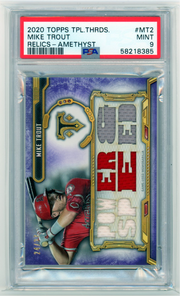 2021 Topps Triple Threads #MT2 Mike Trout Relics-Amethyst PSA 9 MINT!