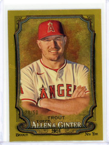 2024 Topps Allen & Ginter Chrome#280 Mike Trout Gold Refractor