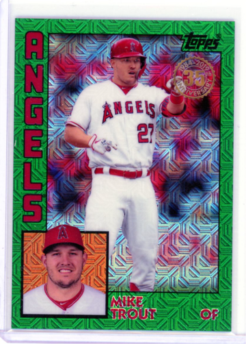 2019 Topps Silver Pack #T84U-1 Mike Trout Green Refractor