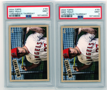 2-2024 Topps Throwback Thursday #155 Mike Trout Both PSA 9 MINT!