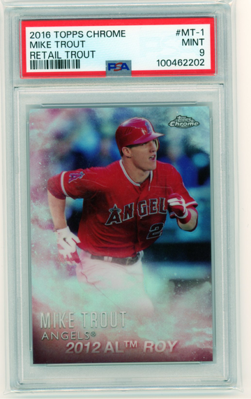 2016 Topps Chrome #MT-1 Mike Trout Retail PSA-9 MINT!