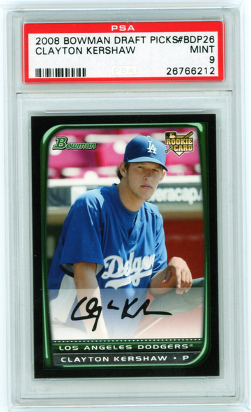 2008 Bowman Draft Picks #BDP26 Clayton Kershaw PSA 9 MINT!