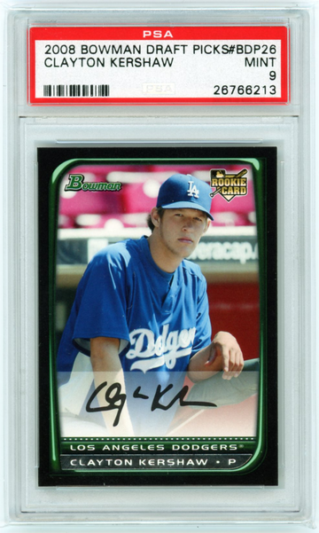 2008 Bowman Draft Picks #BDP26 Clayton Kershaw PSA 9 MINT!