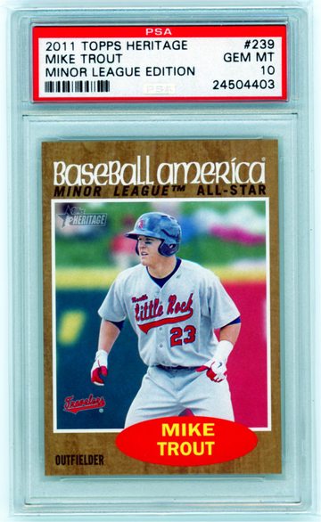 2011 Topps Heritage #239 Mike Trout Minor League Edition PSA 10 GEM MINT!