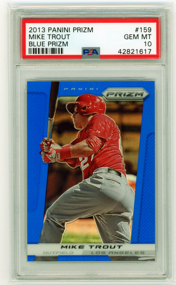 2013 Panini Prizm #159 Mike Trout Blue Prizm PSA 10 GEM MINT!