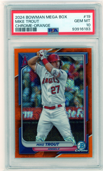 2024 Bowman Mega Box #19 Mike Trout Chrome-Orange PSA 10 GEM MINT!