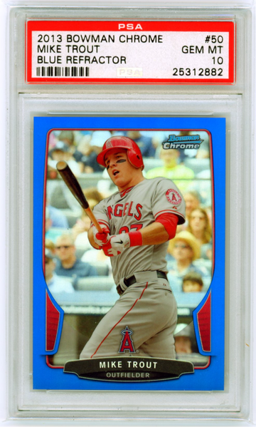 2013 Bowman Chrome #50 Mike Trout Blue Refractor PSA 10! GEM MINT!